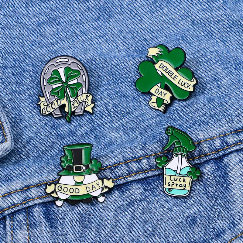 sint patrick's day lucky cap pins