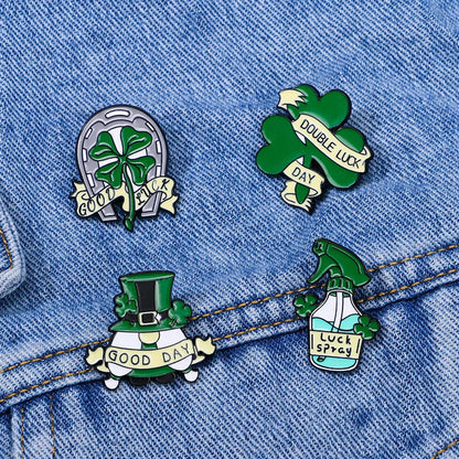 sint patrick's day lucky cap pins